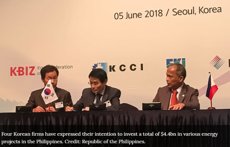 四家韓國公司將在菲律賓能源領域投資44億美元